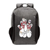 Cartoon Bowling Scared Bowling Pins Funny Sport Bowler Vector Backpack
