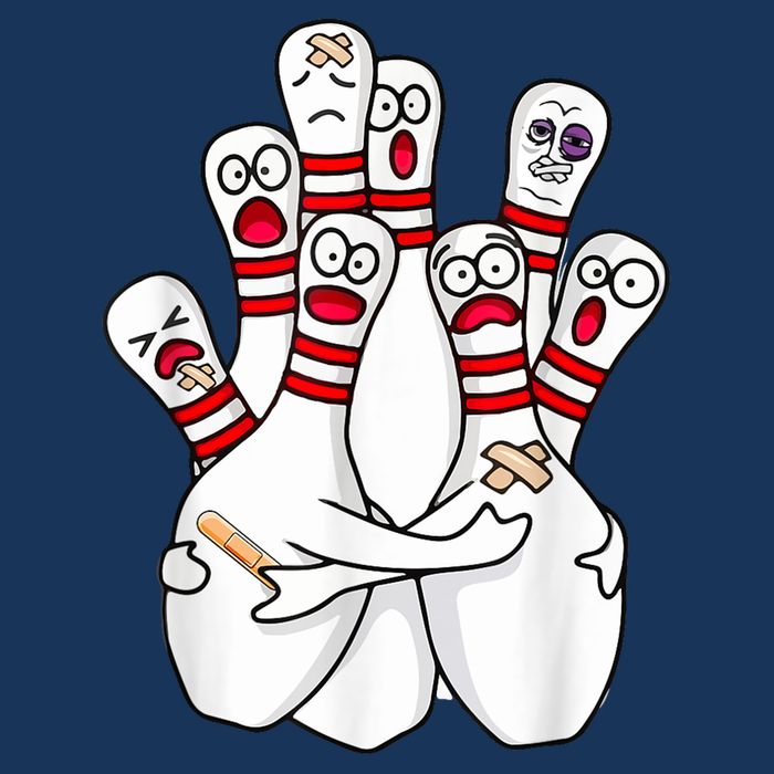 Cartoon Bowling Scared Bowling Pins Funny Sport Bowler Infant Baby Jersey Bodysuit