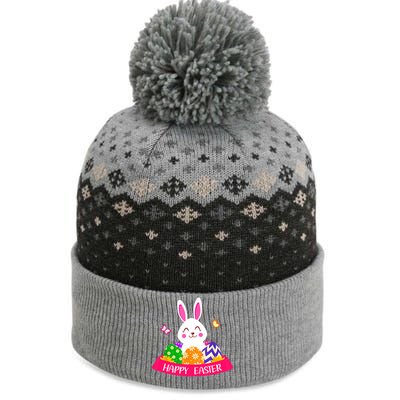 Cute Bunny Spring Hunt Eggs Rabbit Happy Easter Day Outfit The Baniff Cuffed Pom Beanie