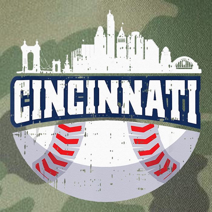Cincinnati Baseball Skyline Ohio Baseball Player Gift Legacy Tie Dye Trucker Hat