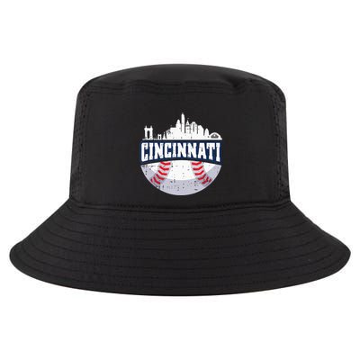 Cincinnati Baseball Skyline Ohio Baseball Player Gift Cool Comfort Performance Bucket Hat