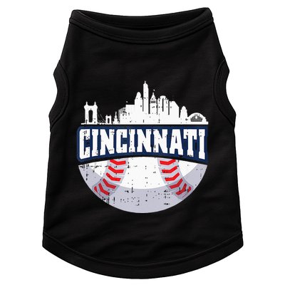 Cincinnati Baseball Skyline Ohio Baseball Player Gift Doggie Tank