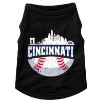 Cincinnati Baseball Skyline Ohio Baseball Player Gift Doggie Tank