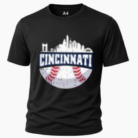 Cincinnati Baseball Skyline Ohio Baseball Player Gift Performance Shirt