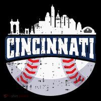 Cincinnati Baseball Skyline Ohio Baseball Player Gift Tall T-Shirt