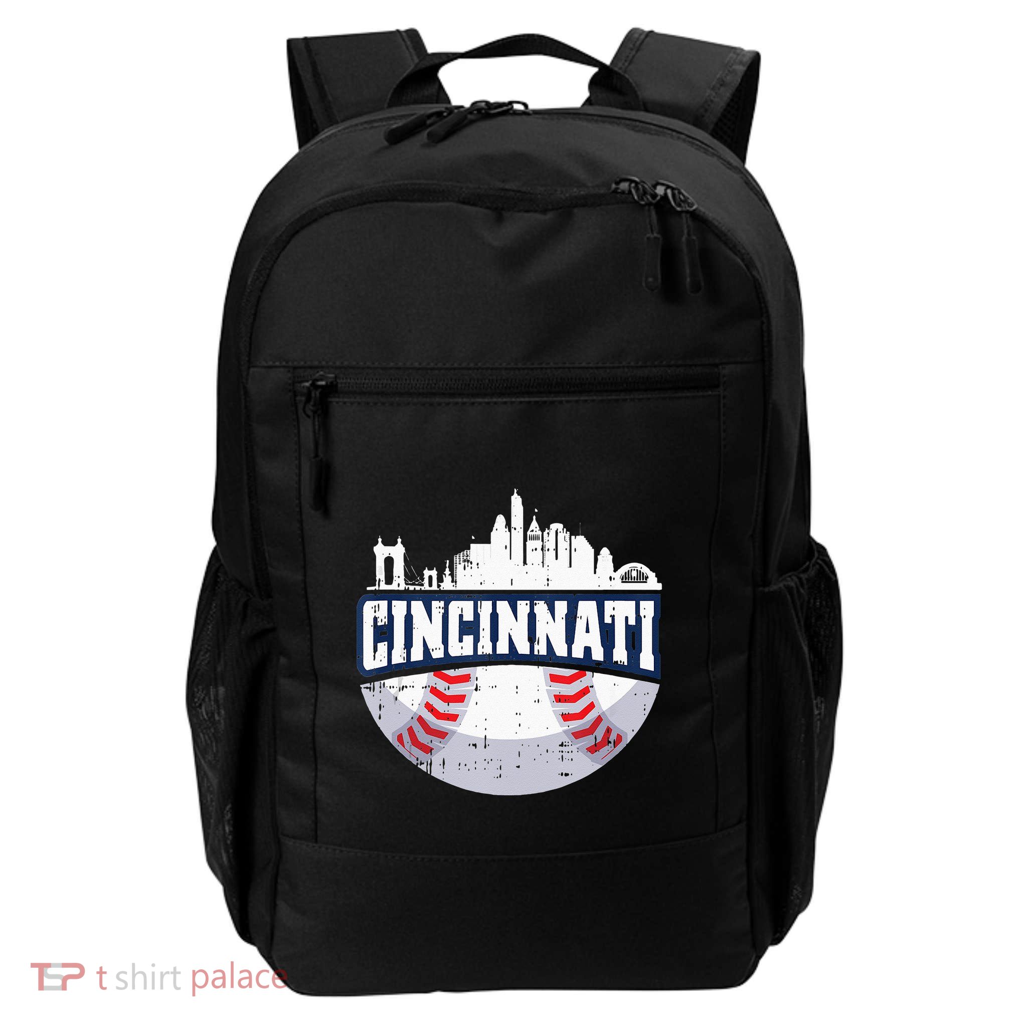Cincinnati Baseball Skyline Ohio Baseball Player Gift Backpack