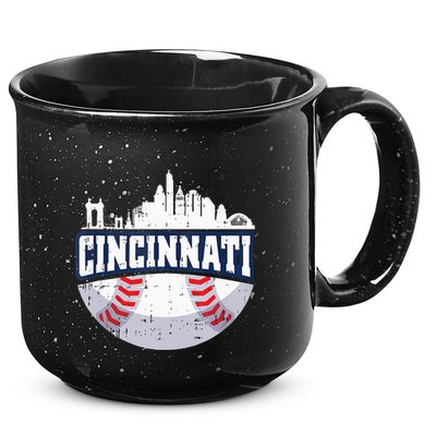 Cincinnati Baseball Skyline Ohio Baseball Player Gift 15oz Campfire Ceramic Mug