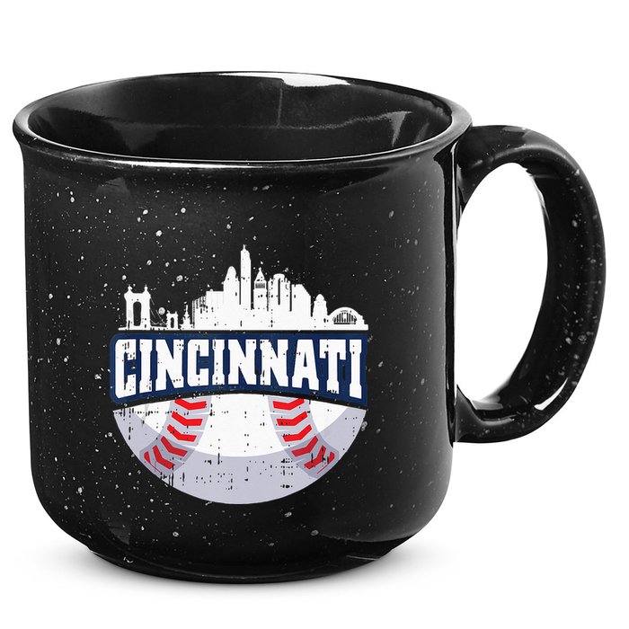 Cincinnati Baseball Skyline Ohio Baseball Player Gift 15oz Campfire Ceramic Mug