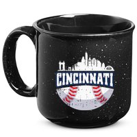 Cincinnati Baseball Skyline Ohio Baseball Player Gift 15oz Campfire Ceramic Mug