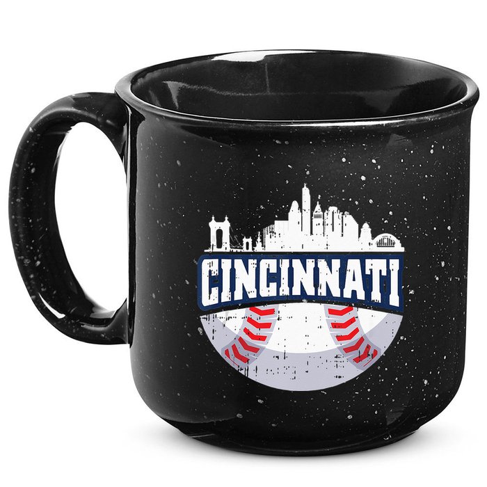 Cincinnati Baseball Skyline Ohio Baseball Player Gift 15oz Campfire Ceramic Mug