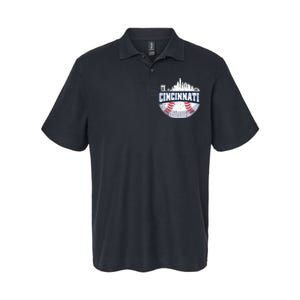 Cincinnati Baseball Skyline Ohio Baseball Player Gift Softstyle Adult Sport Polo