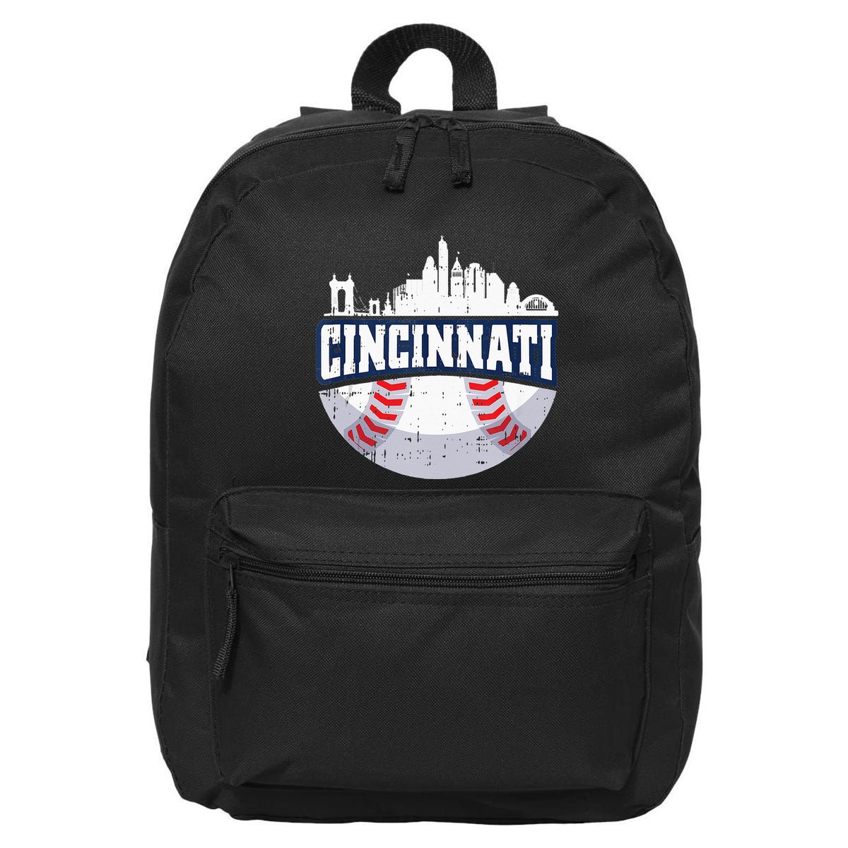 Cincinnati Baseball Skyline Ohio Baseball Player Gift 16 in Basic Backpack