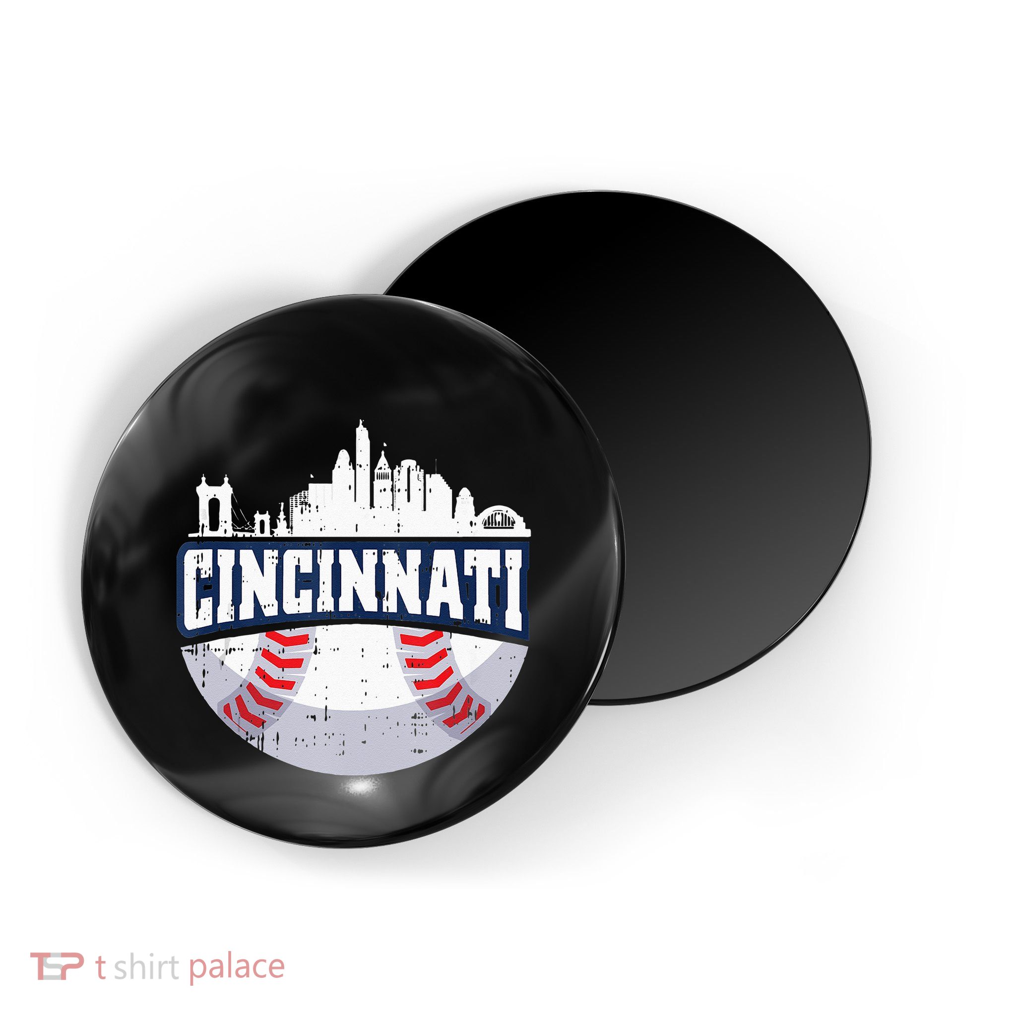 Cincinnati Baseball Skyline Ohio Baseball Player Gift Magnet