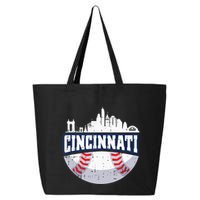 Cincinnati Baseball Skyline Ohio Baseball Player Gift 25L Jumbo Tote