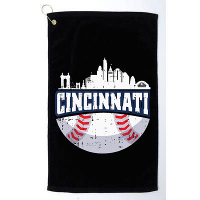 Cincinnati Baseball Skyline Ohio Baseball Player Gift Golf Towel