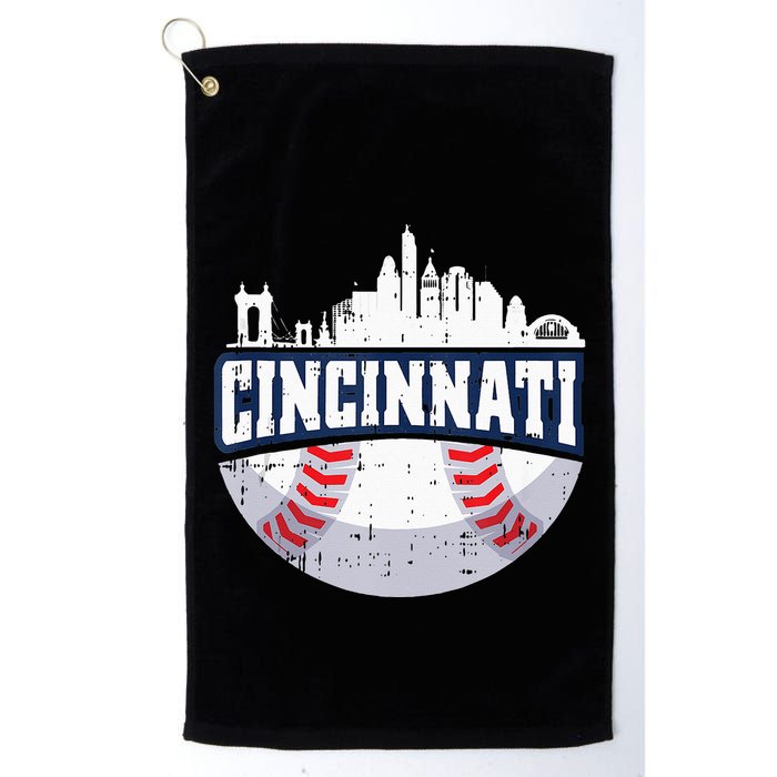 Cincinnati Baseball Skyline Ohio Baseball Player Gift Golf Towel