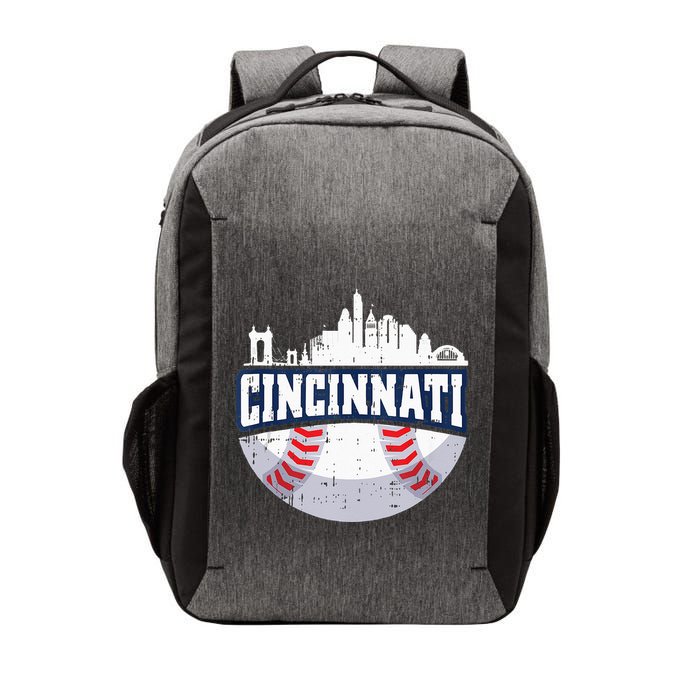 Cincinnati Baseball Skyline Ohio Baseball Player Gift Vector Backpack