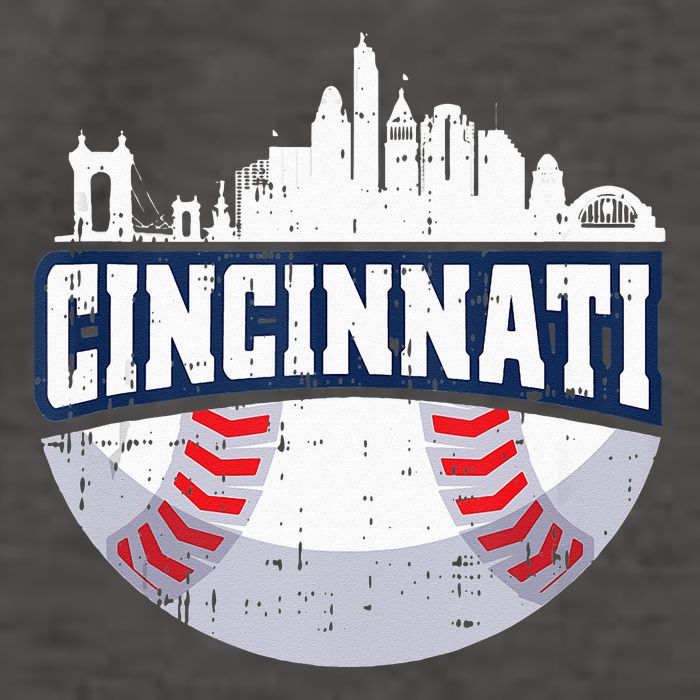 Cincinnati Baseball Skyline Ohio Baseball Player Gift Vector Backpack