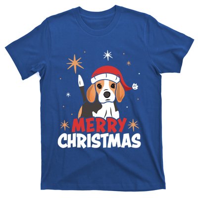 Cute Beagle Santa Dog Lovers Merry Christmas Xmas Design Cute Gift T-Shirt