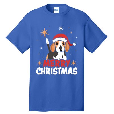 Cute Beagle Santa Dog Lovers Merry Christmas Xmas Design Cute Gift Tall T-Shirt