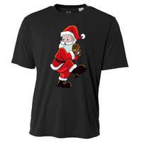 Christmas Baseball Santa Claus Pitcher Boy Xmas Cooling Performance Crew T-Shirt