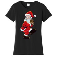 Christmas Baseball Santa Claus Pitcher Boy Xmas Women's T-Shirt