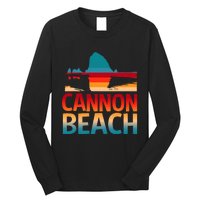 Cannon Beach Skyline Oregon Haystack Rock Souvenir Long Sleeve Shirt