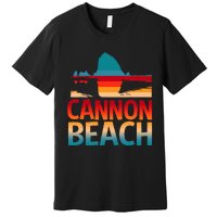 Cannon Beach Skyline Oregon Haystack Rock Souvenir Premium T-Shirt