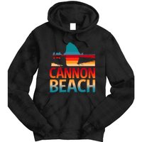 Cannon Beach Skyline Oregon Haystack Rock Souvenir Tie Dye Hoodie