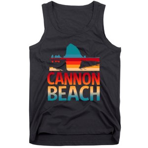 Cannon Beach Skyline Oregon Haystack Rock Souvenir Tank Top