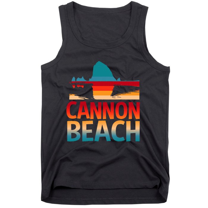 Cannon Beach Skyline Oregon Haystack Rock Souvenir Tank Top