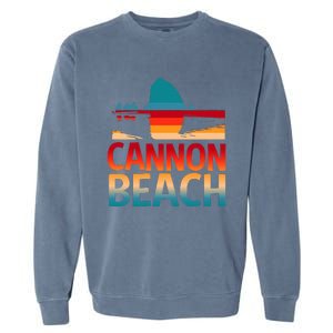 Cannon Beach Skyline Oregon Haystack Rock Souvenir Garment-Dyed Sweatshirt