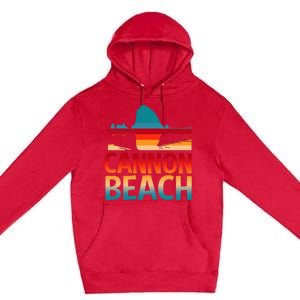 Cannon Beach Skyline Oregon Haystack Rock Souvenir Premium Pullover Hoodie