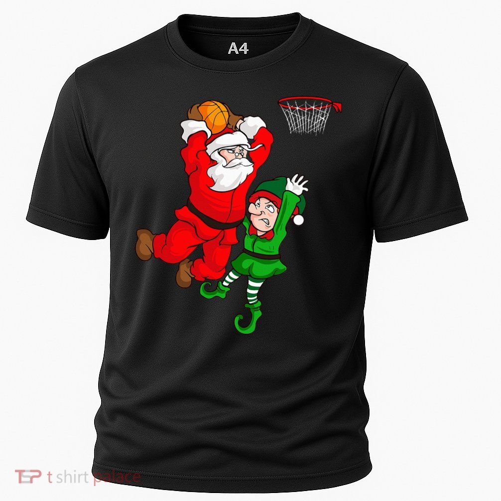 Christmas Basketball Santa Claus Slam Dunk Elf Performance Shirt