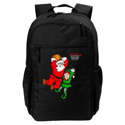 Christmas Basketball Santa Claus Slam Dunk Elf Backpack