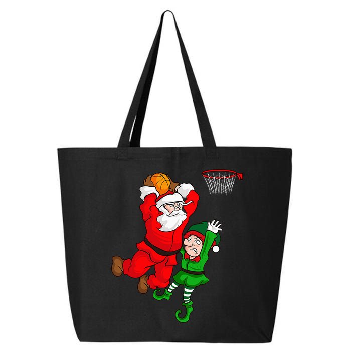 Christmas Basketball Santa Claus Slam Dunk Elf 25L Jumbo Tote