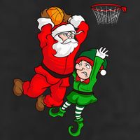 Christmas Basketball Santa Claus Slam Dunk Elf 25L Jumbo Tote