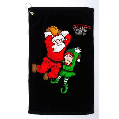 Christmas Basketball Santa Claus Slam Dunk Elf Golf Towel