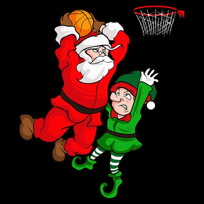 Christmas Basketball Santa Claus Slam Dunk Elf Wool Snapback Cap