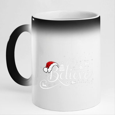 Christmas Believe Santa Claus Believe Christmas 11oz Black Color Changing Mug