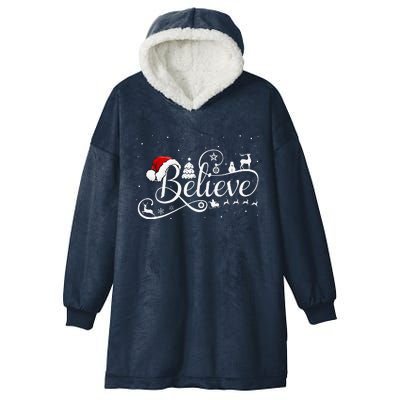 Christmas Believe Santa Claus Believe Christmas Hooded Wearable Blanket