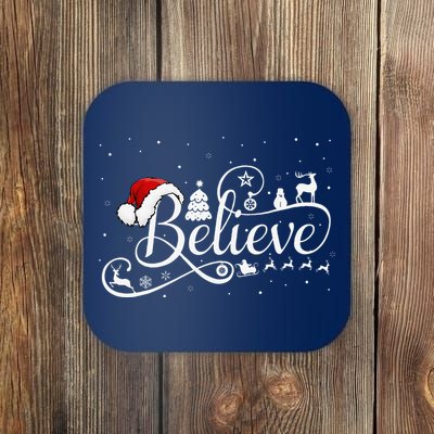 Christmas Believe Santa Claus Believe Christmas Coaster