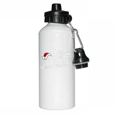 Christmas Believe Santa Claus Believe Christmas Aluminum Water Bottle