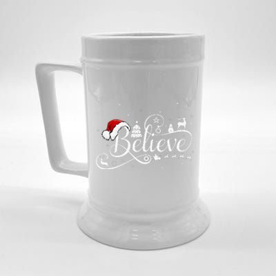 Christmas Believe Santa Claus Believe Christmas Beer Stein