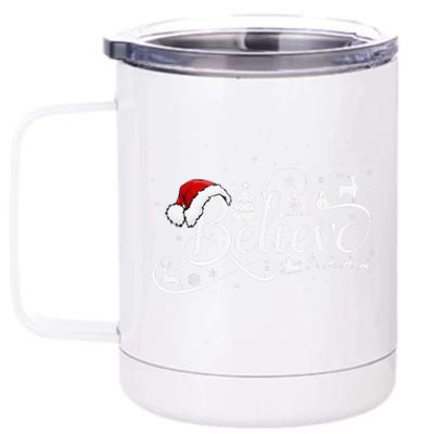 Christmas Believe Santa Claus Believe Christmas 12 oz Stainless Steel Tumbler Cup