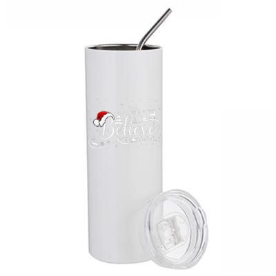 Christmas Believe Santa Claus Believe Christmas Stainless Steel Tumbler