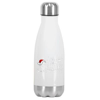 Christmas Believe Santa Claus Believe Christmas Stainless Steel Insulated Water Bottle