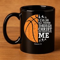 Christian Basketball Shirts M.e.n Boys K.i.d.s Religious Gifts 11oz C Handle Ceramic Mug