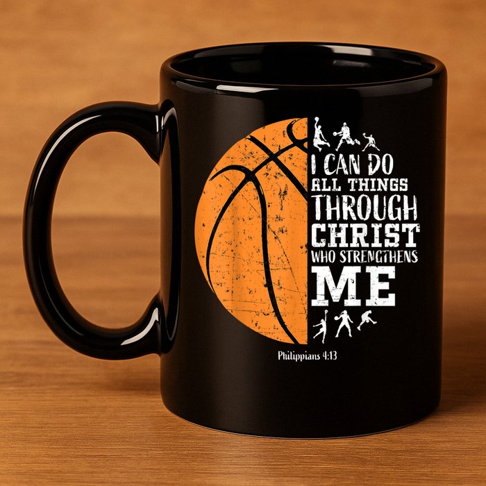Christian Basketball Shirts M.e.n Boys K.i.d.s Religious Gifts 11oz C Handle Ceramic Mug