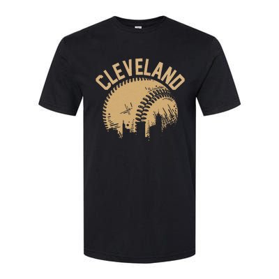 Cleveland Baseball Skyline Ohio Player Coach Fan Softstyle CVC T-Shirt